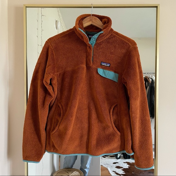 Patagonia T Snap Carmel Brown Fleece Pullover M - Picture 2 of 10